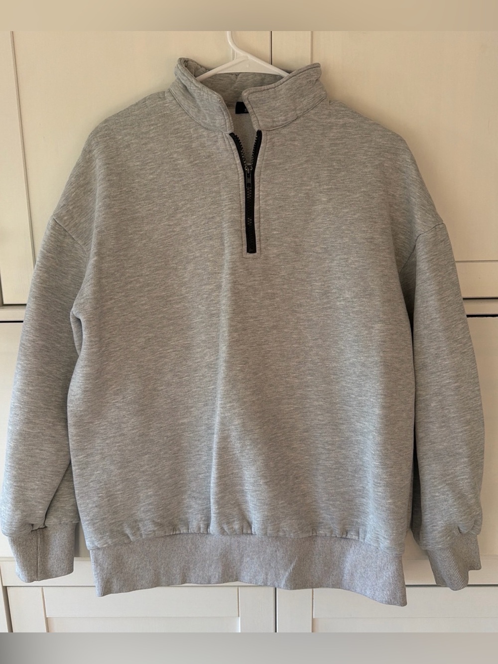 Women's Grey Quarter-Zip Pullover Hoodie